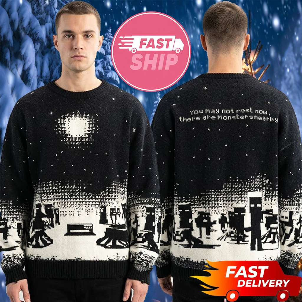 Very Cool x Minecraft Monsters Nearby Ugly Sweater Minecraft Merch Gifts For Boyfriend - Kdjoy
