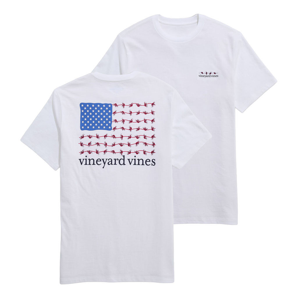 Vineyard Vines Merch 2026 Lobster Roll Flag T-Shirt White Best Patriotic Gifts - Kdjoy