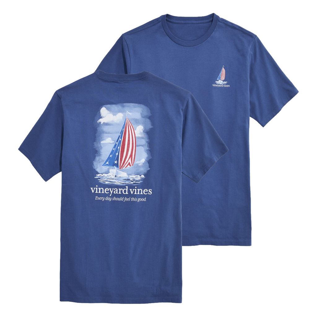 Vineyard Vines Merch 2026 Painted Americana Sail T-Shirt Birthday Gift Ideas For Husband - Kdjoy