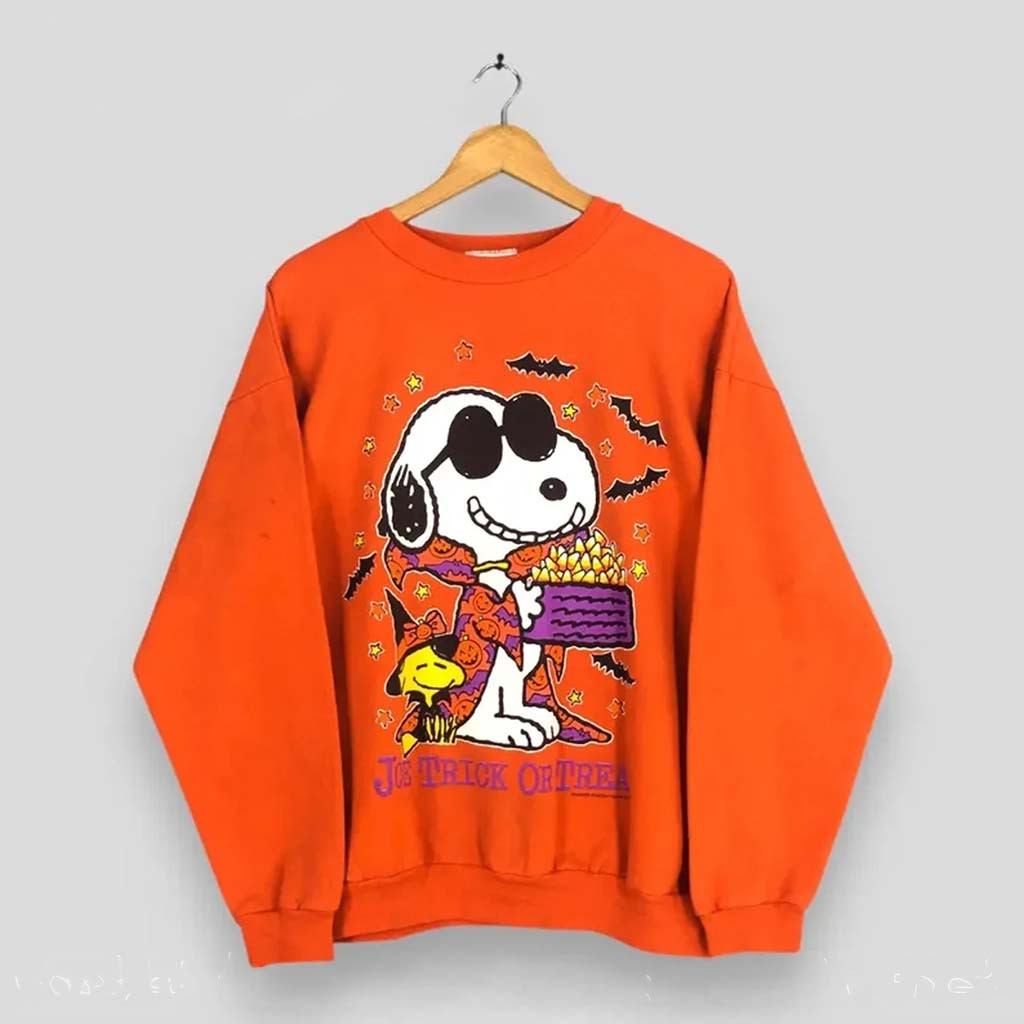 Vintage 90s Peanuts Snoopy Halloween Pumpkin Sweatshirt Cartoon Joe Trick Or Treat Sweatshirt - Kdjoy Vintage 90s Peanuts Snoopy Halloween Pumpkin Sweatshirt Cartoon Joe Trick Or Treat Sweatshirt - Kdjoy