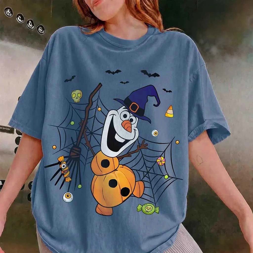 Vintage D Halloween Olaf Frozen T-Shirt Halloween Party 2026 Clothing Gift For Daughters