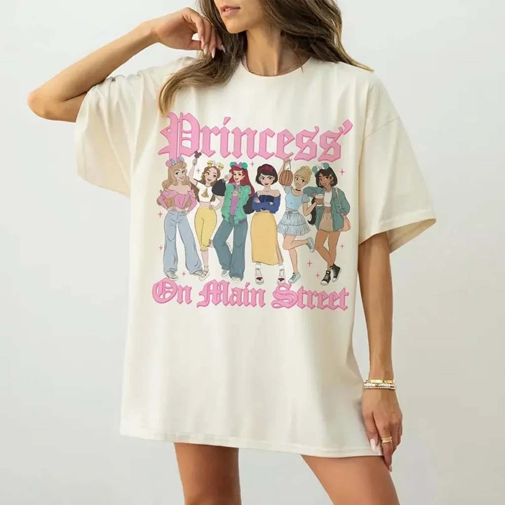 Vintage D Princess Characters Shirt Princess On Main Street T-Shirt Gift For Daughters - Kdjoy