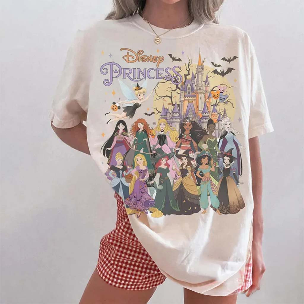 Vintage D Princess Happy Halloween Shirt We All Got Crowns Tee Best Halloween Gifts - Kdjoy