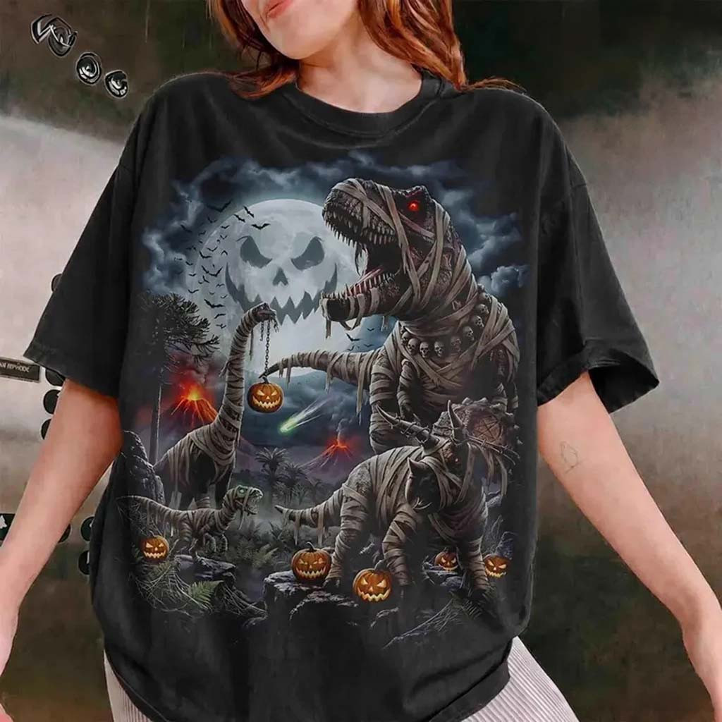 Vintage Dinosaur Graphic Shirt Retro T Rex Jurassic Prehistoric Dino Halloween Shirt Best Gifts - Kdjoy