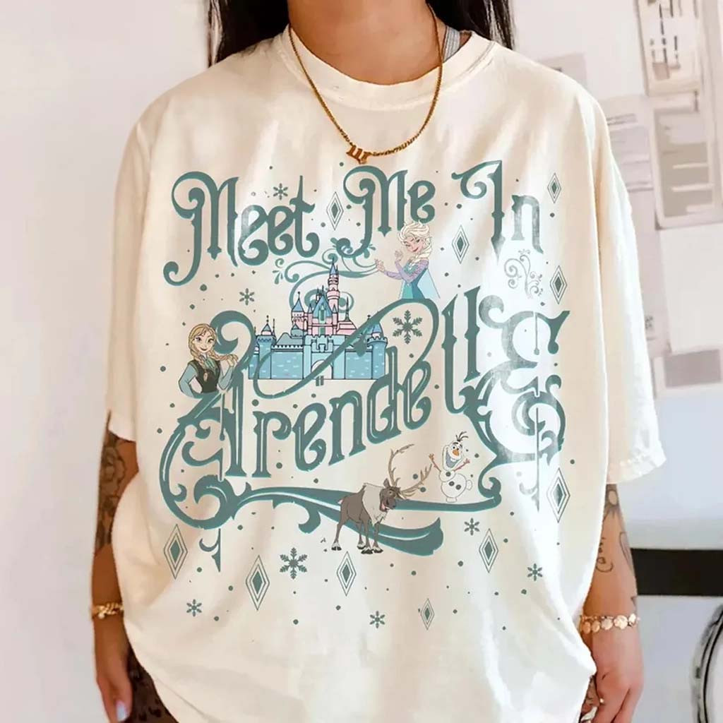 Vintage Elsa Frozen Shirt Meet Me In Arendelle Elsa Anna Princess Shirt D Frozen Merch Gifts - Kdjoy