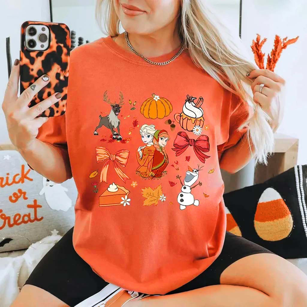 Vintage Frozen Coquette Fall Shirt D Princess Elsa And Anna Pumpkin Bow Tee Thanksgiving Gifts Vintage Frozen Coquette Fall Shirt D Princess Elsa And Anna Pumpkin Bow Tee Thanksgiving Gifts