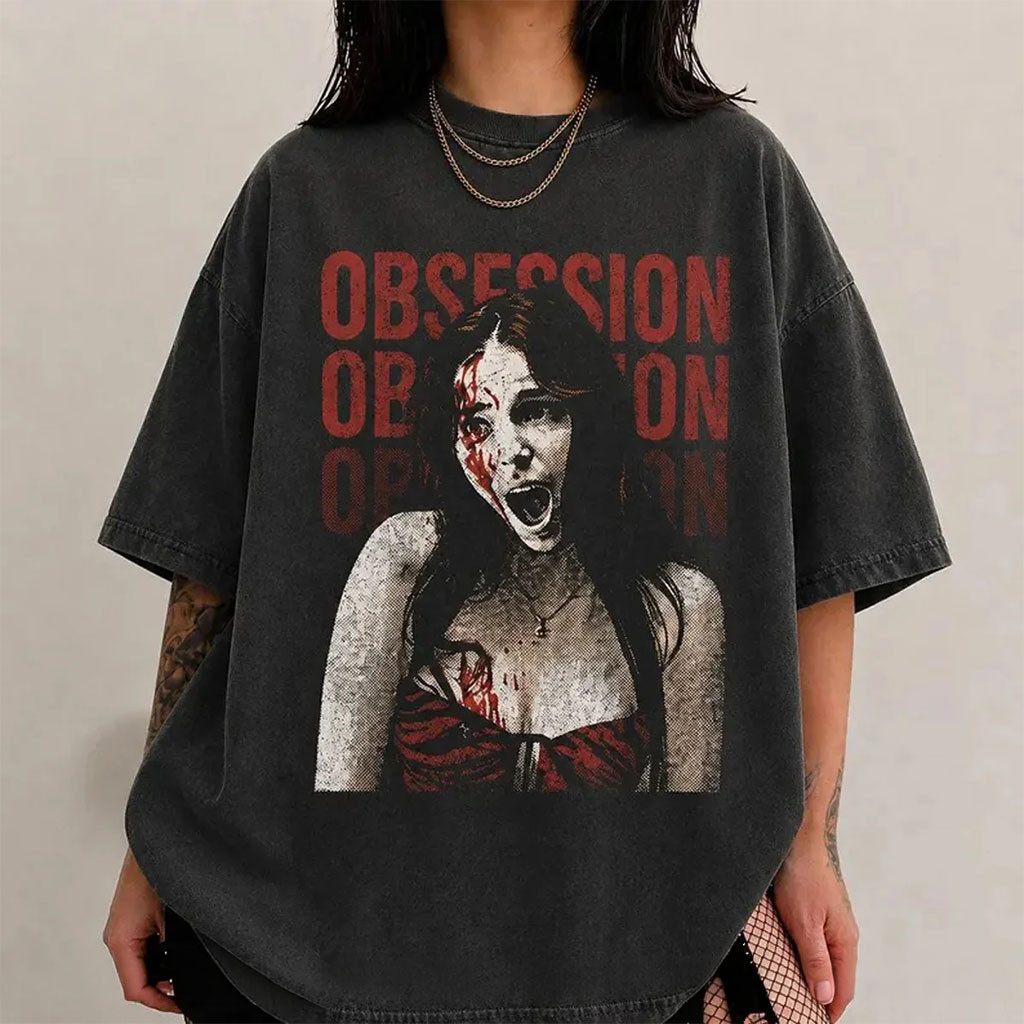 Vintage Obsession Movie T-Shirt Frowning Nikki Graphic Tee Gothic Horror Fan Gifts - Kdjoy