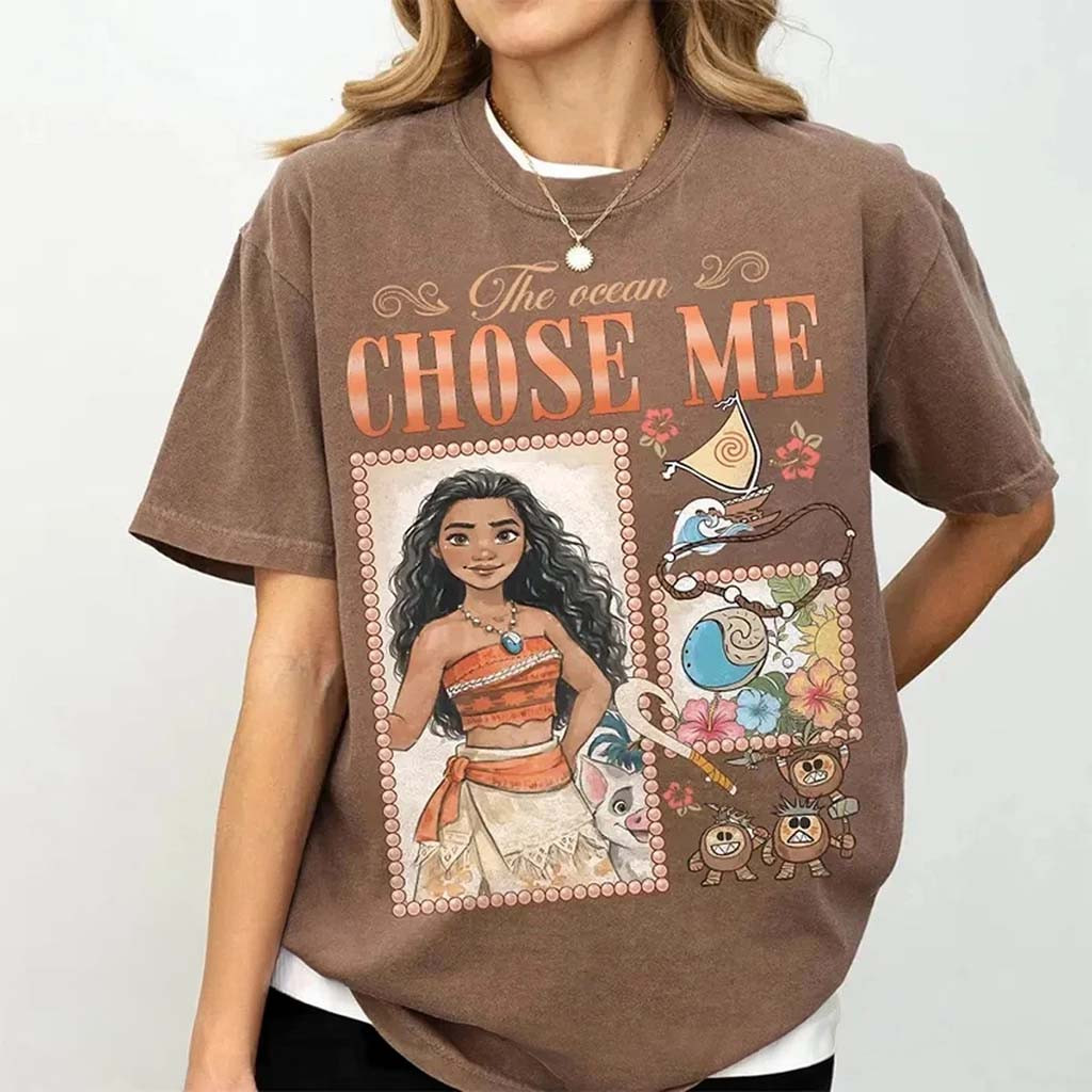 Vintage Princess Moana The Ocean Chose Me T-Shirt Moana Merch Present For Cartoon Lovers - Kdjoy Vintage Princess Moana The Ocean Chose Me T-Shirt Moana Merch Present For Cartoon Lovers - Kdjoy