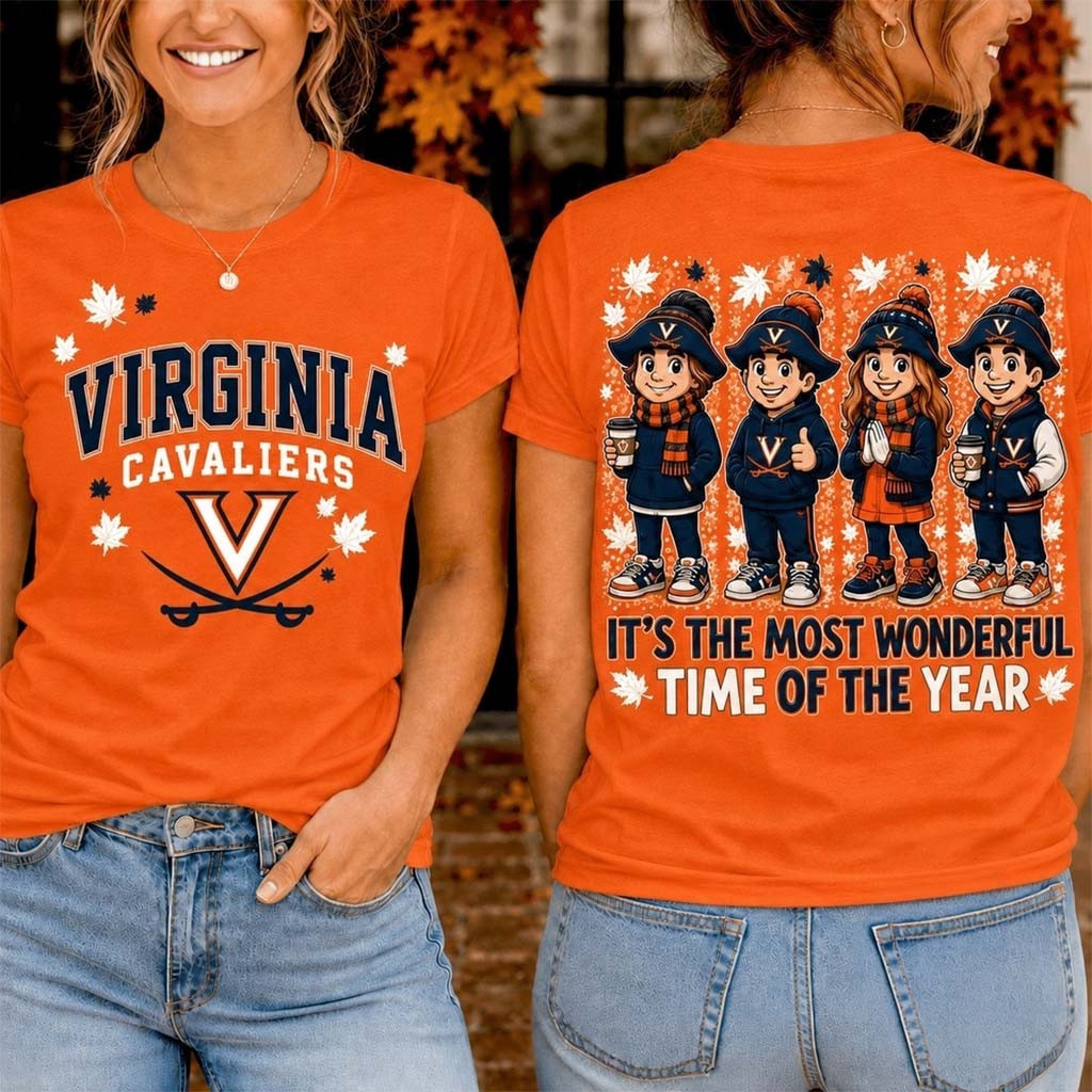 Virginia Cavaliers Merch 2026 Autumn Festive Cheer T-Shirt Fall Trendy Outfits Fan Gifts - Kdjoy