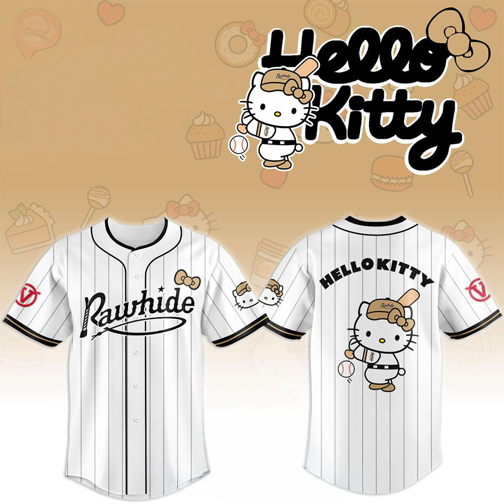 Visalia Rawhide X Hello Kitty Classic Striped 2026 Night Game Jersey Visalia Rawhide Merch - Kdjoy