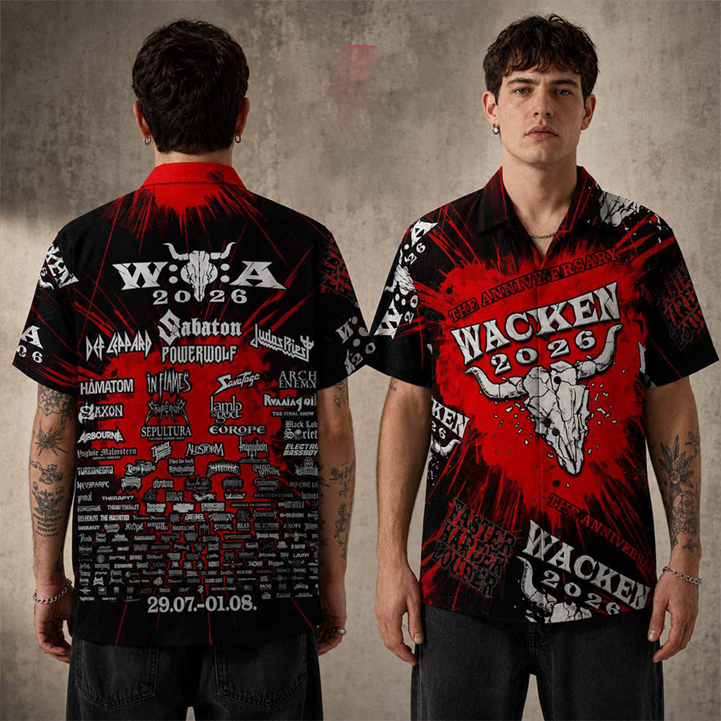 Wacken Open Air 2026 Festival The Anniversary Hawaiian Shirt Wacken Merch Gifts For Him - Kdjoy