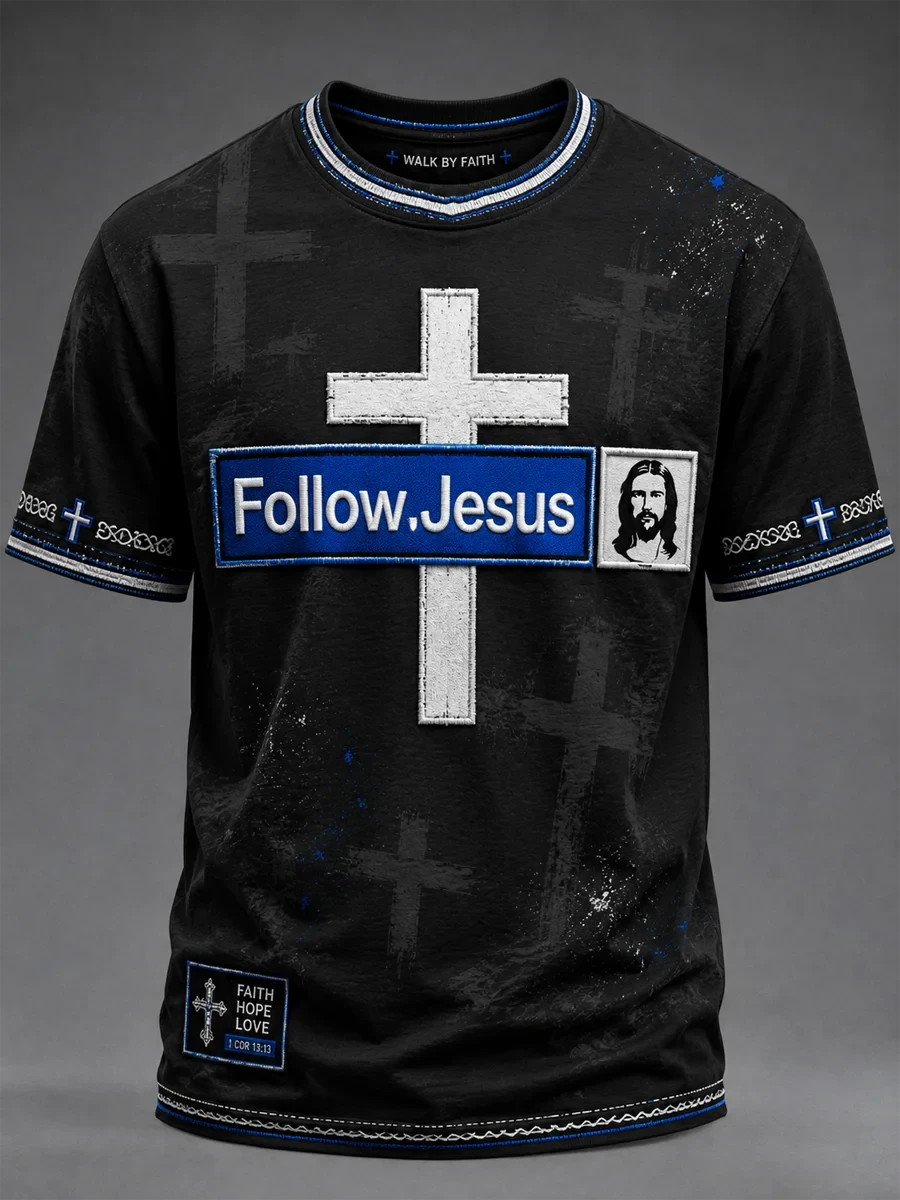 Walk By Faith Follow Jesus Faith Hope Love T-Shirt Christian Faith Shirt Best Gifts For Men - Kdjoy