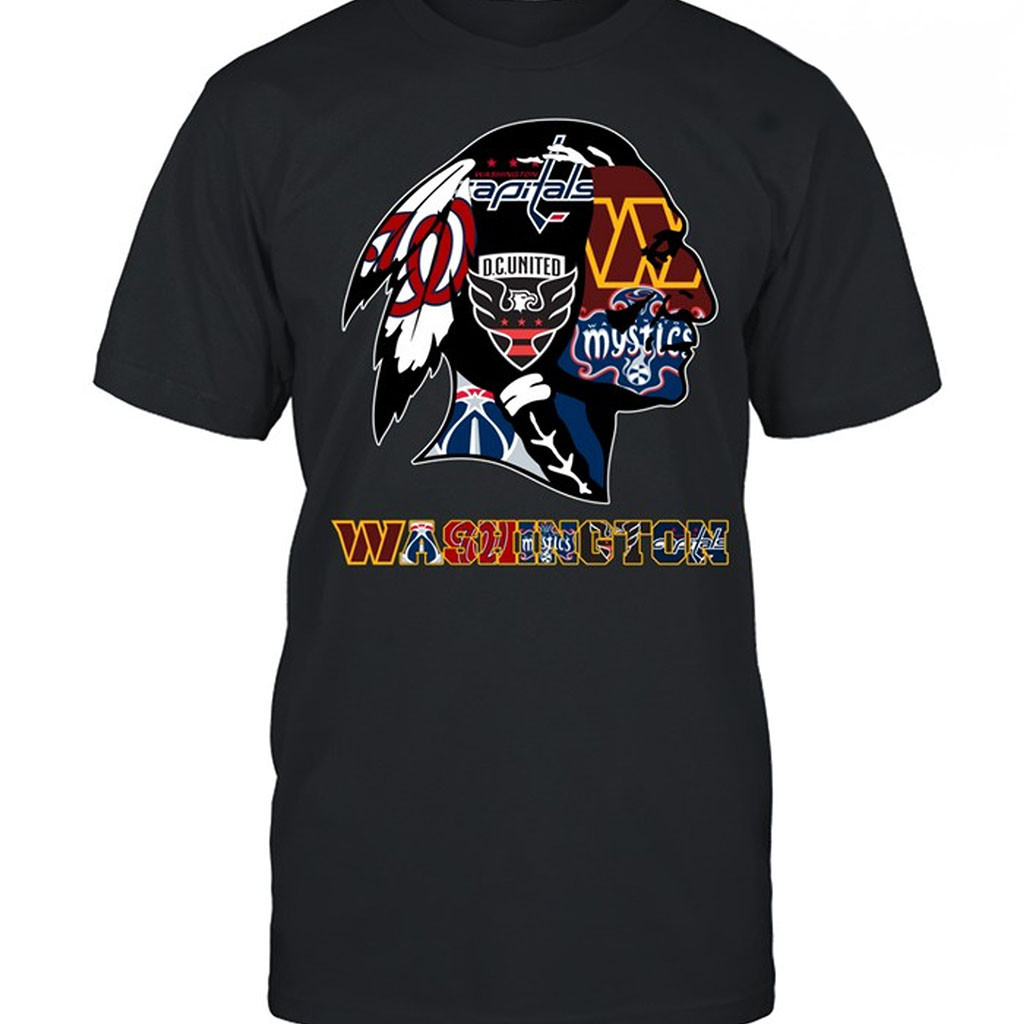 Washington Capitals DC United Mystics Wizards Logo Mashup T-Shirt Washington Sports Fans Merch - Kdjoy