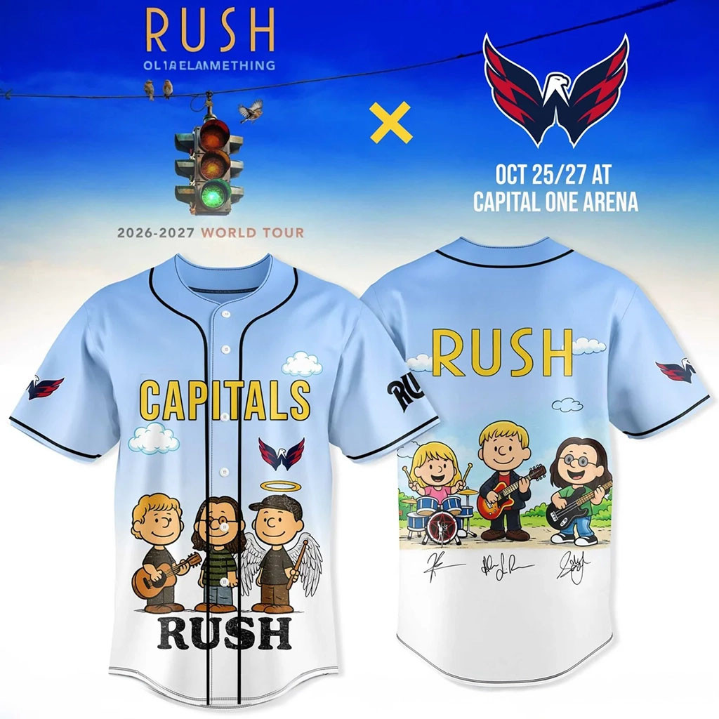 Washington Capitals X RUSH Fifty Something World Tour Jersey RUSH Band Merch 2026 Fan Gifts - Kdjoy