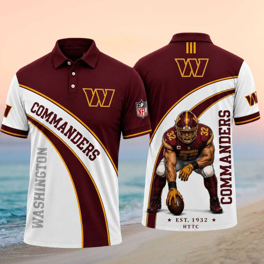 Washington Commanders Football Player Mascot Faith Family Football Polo Shirt Commanders Merch - Kdjoy Washington Commanders Football Player Mascot Faith Family Football Polo Shirt Commanders Merch - Kdjoy