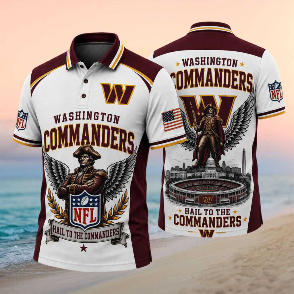 Washington Commanders Football Stadium General Polo Shirt Commanders Merch Game Day Apparel - Kdjoy