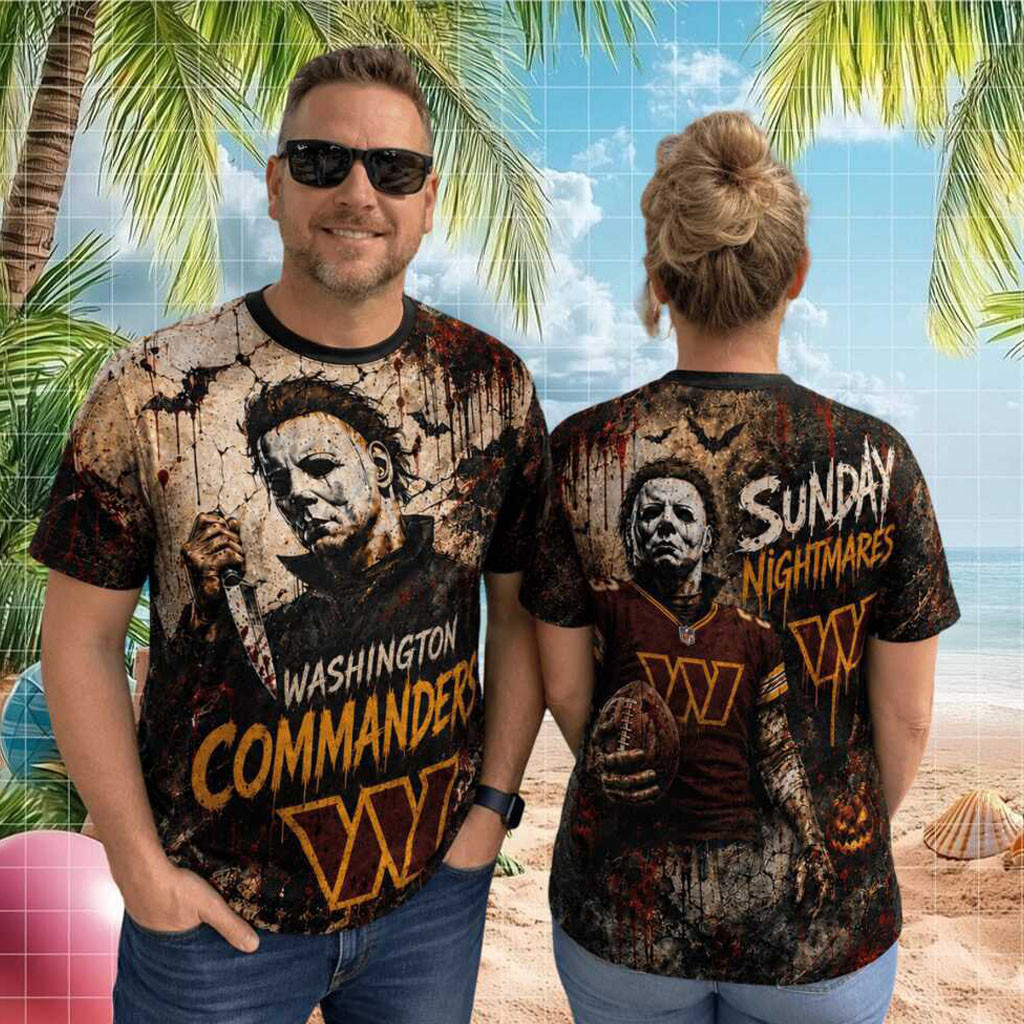 Washington Commanders Michael Myers Sunday Nightmares Shirt Commanders Merch Fan Gifts - Kdjoy