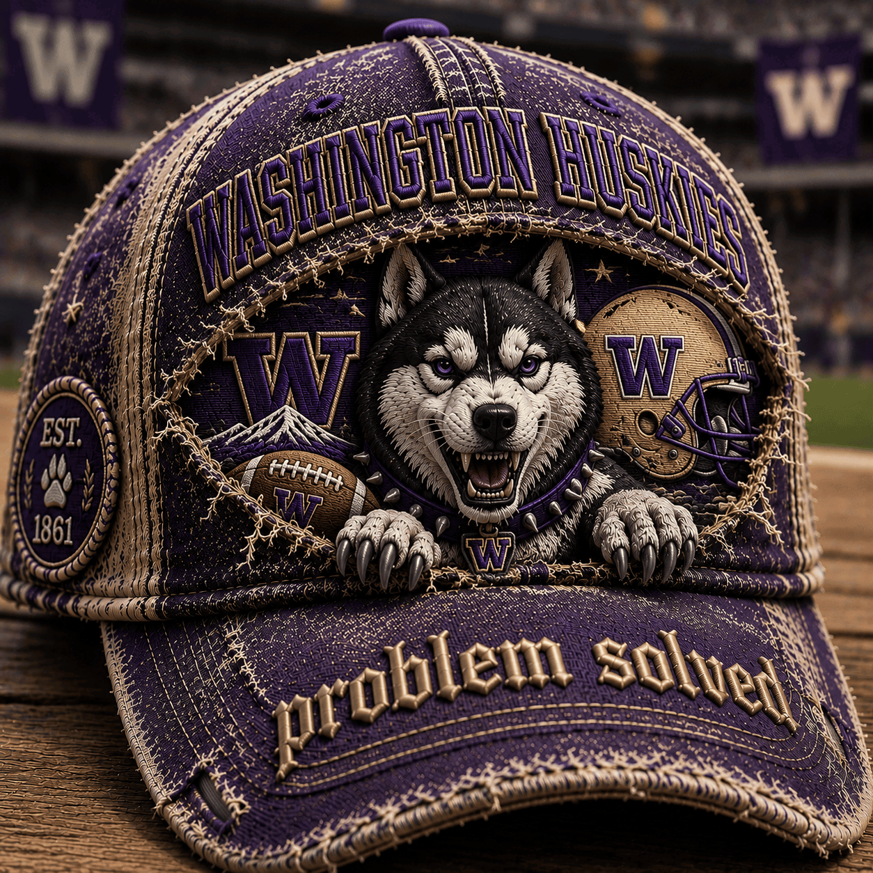 Washington Huskies Problem Solved Hat Game Day Cap Washington Huskies Merch Football Fan Gift - Kdjoy Washington Huskies Problem Solved Hat Game Day Cap Washington Huskies Merch Football Fan Gift - Kdjoy