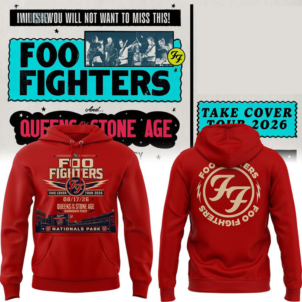 Washington Nationals X Foo Fighters Merch Take Cover Tour 2026 Hoodie Gift For Fans - Kdjoy