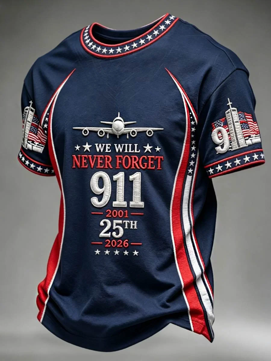 We Will Never Forget 9 11 25th Anniversary T-Shirt 2026 Patriotic Apparel Memorial Gifts - Kdjoy We Will Never Forget 9 11 25th Anniversary T-Shirt 2026 Patriotic Apparel Memorial Gifts - Kdjoy