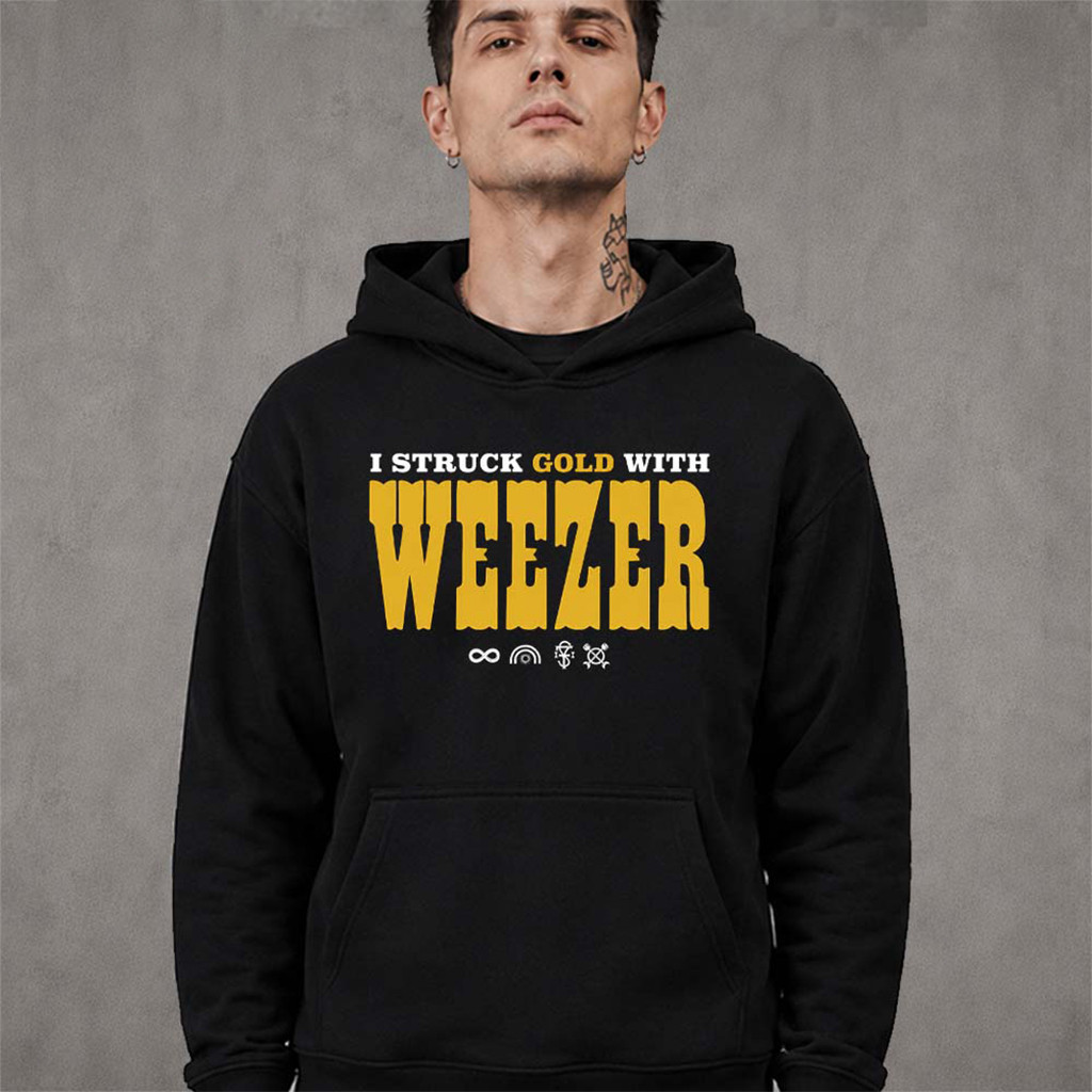 Weezer I Struck Gold With Weezer Listening Event Hoodie August 15 2026 Weezer Merch Fan Gear - Kdjoy