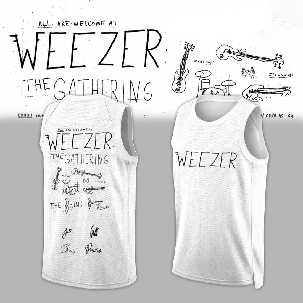 Weezer Merch The Gathering World Wide Tour 2026 Basketball Jersey Rock Fan Gifts - Kdjoy