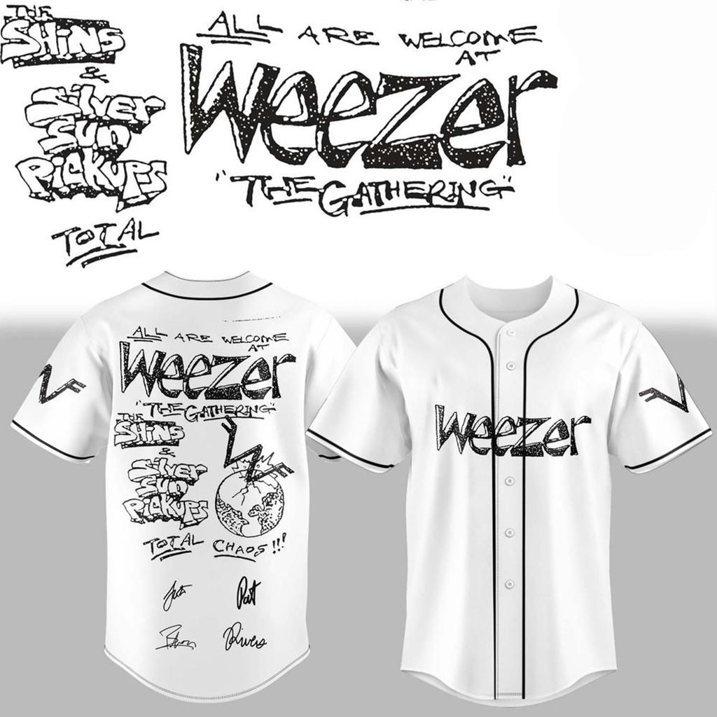Weezer The Gathering World Wide Tour 2026 Baseball Jersey Weezer Merch Gifts For Rock Fan - Kdjoy