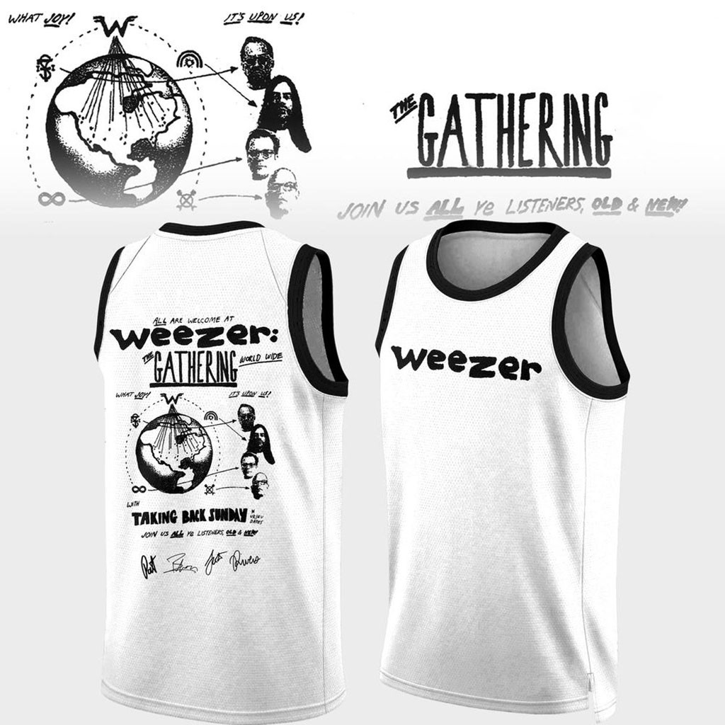 Weezer The Gathering World Wide Tour 2026 Basketball Jersey Weezer Merch Rock Fan Gifts - Kdjoy