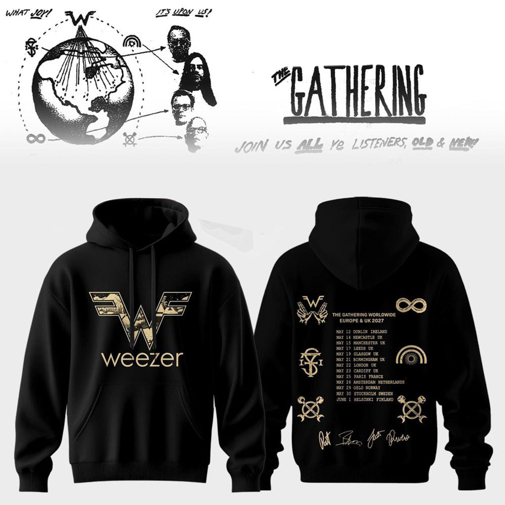 Weezer The Gathering World Wide Tour 2026 Hoodie Weezer Merch Presents For Music Lovers - Kdjoy
