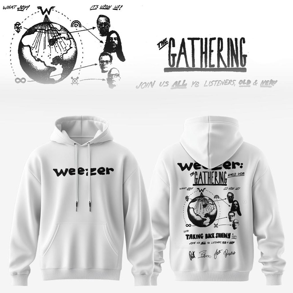 Weezer The Gathering World Wide Tour 2026 Hoodie Weezer Merch Unique Gifts For Music Lovers - Kdjoy Weezer The Gathering World Wide Tour 2026 Hoodie Weezer Merch Unique Gifts For Music Lovers - Kdjoy