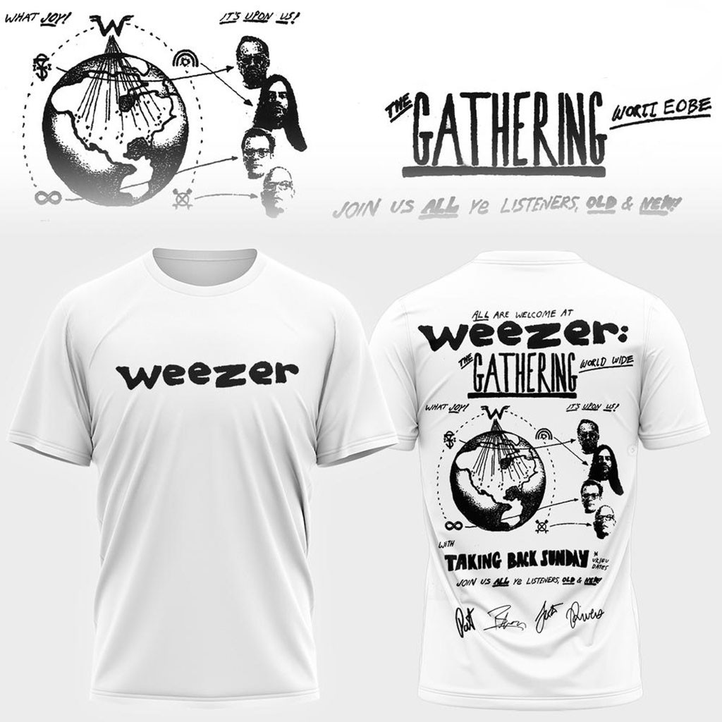 Weezer The Gathering World Wide Tour 2026 Shirt Weezer Merch Music Related Gifts For Guys - Kdjoy