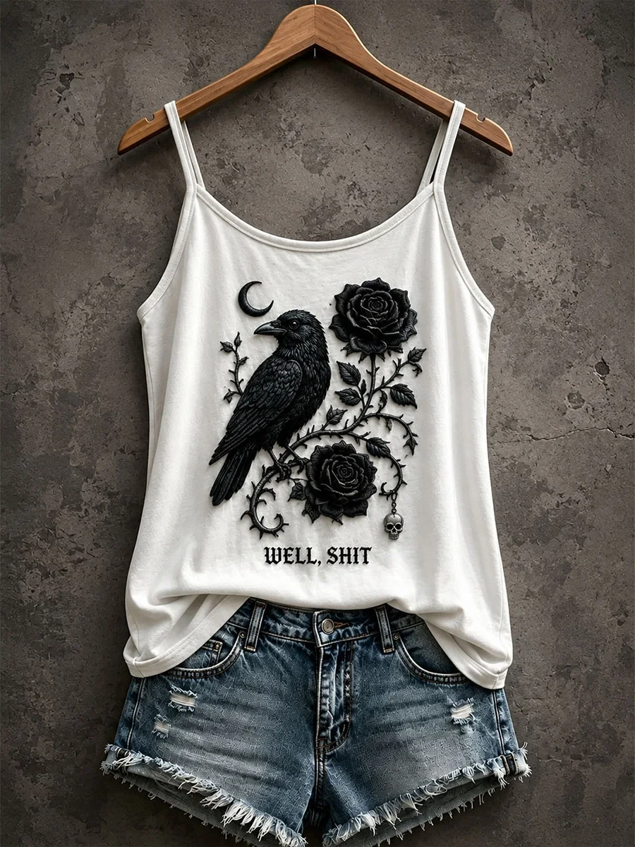 Well Shit Ravens Tank Top Gothic Raven Clothing Birthday Ideas For Women - Kdjoy