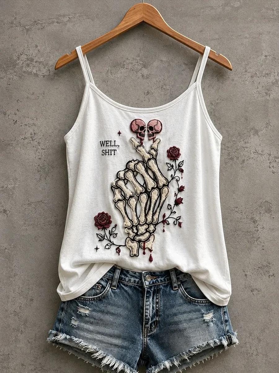 Well Shit Skeleton Tank Top Skeleton Halloween Clothes Birthday Ideas For Wife - Kdjoy