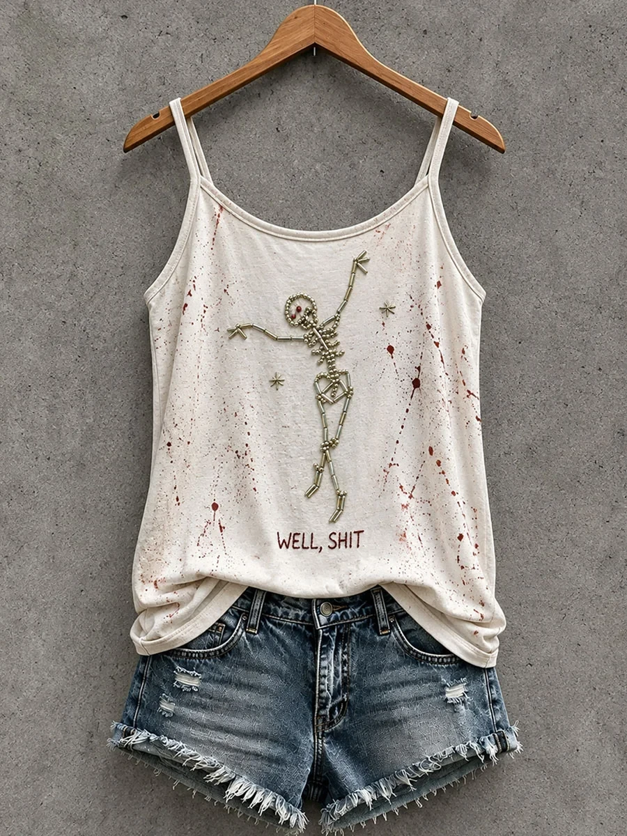 Well Shit Skeleton Tank Top Skeleton Halloween Clothes Halloween Gifts For Friends - Kdjoy Well Shit Skeleton Tank Top Skeleton Halloween Clothes Halloween Gifts For Friends - Kdjoy