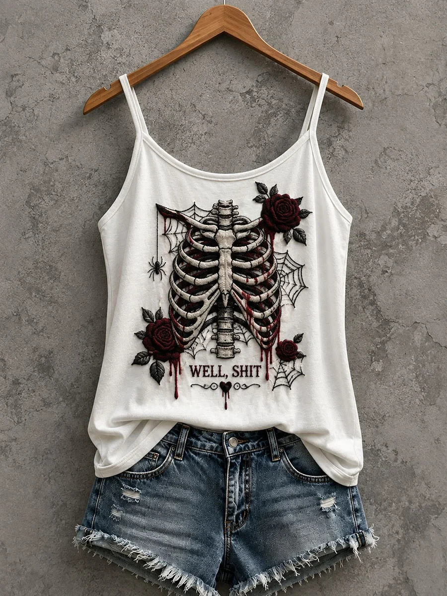 Well Shit Skeletons Roses Tank Top Gothic Skeleton Merch Great Halloween Apparel Ideas - Kdjoy Well Shit Skeletons Roses Tank Top Gothic Skeleton Merch Great Halloween Apparel Ideas - Kdjoy