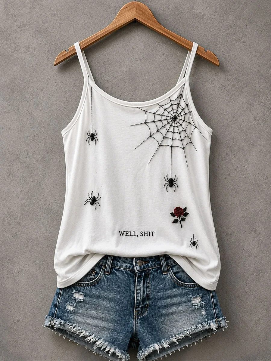 Well Shit Spider Tank Top Halloween Spooky Clothing Birthday Gift Ideas For Women - Kdjoy Well Shit Spider Tank Top Halloween Spooky Clothing Birthday Gift Ideas For Women - Kdjoy
