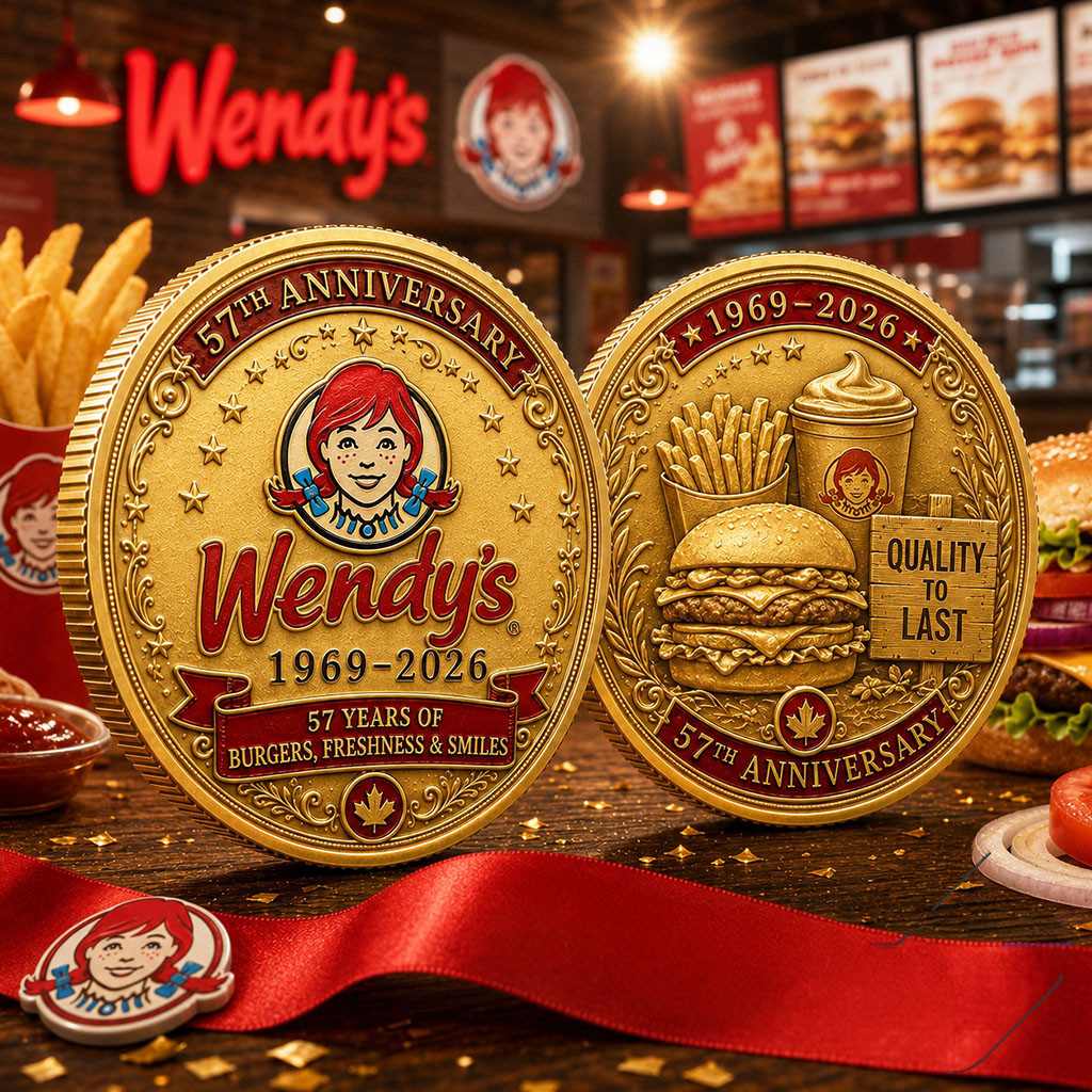 Wendy's 57th Anniversary 1969-2026 Commemorative Coin Quality To Last Coin Fast Food Lover Gift