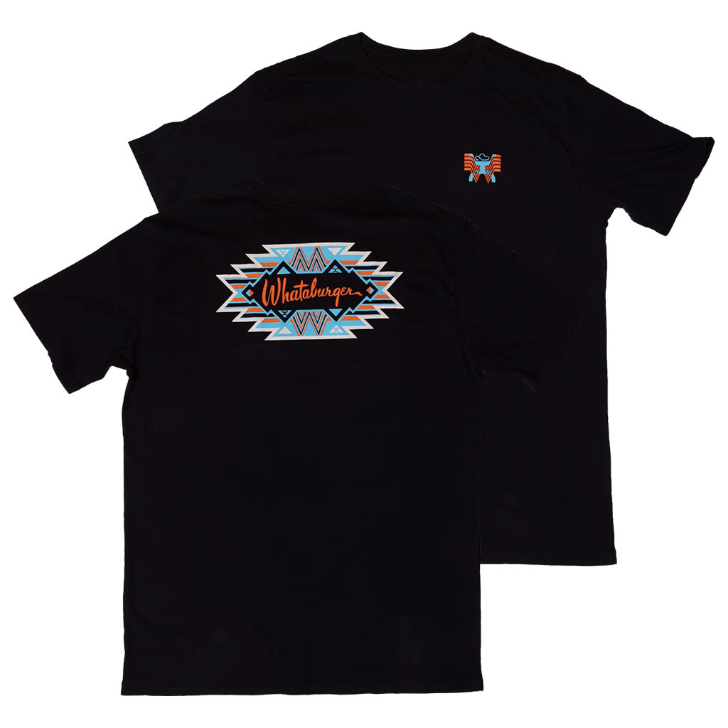 Whataburger Merch 2026 Hooey X Whataburger Black Aztec T-Shirt Gifts For Husband - Kdjoy