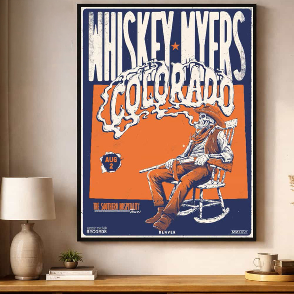 Whiskey Myers Colorado Merch 2026 Denver Southern Hospitality Tour Poster Present For Men - Kdjoy