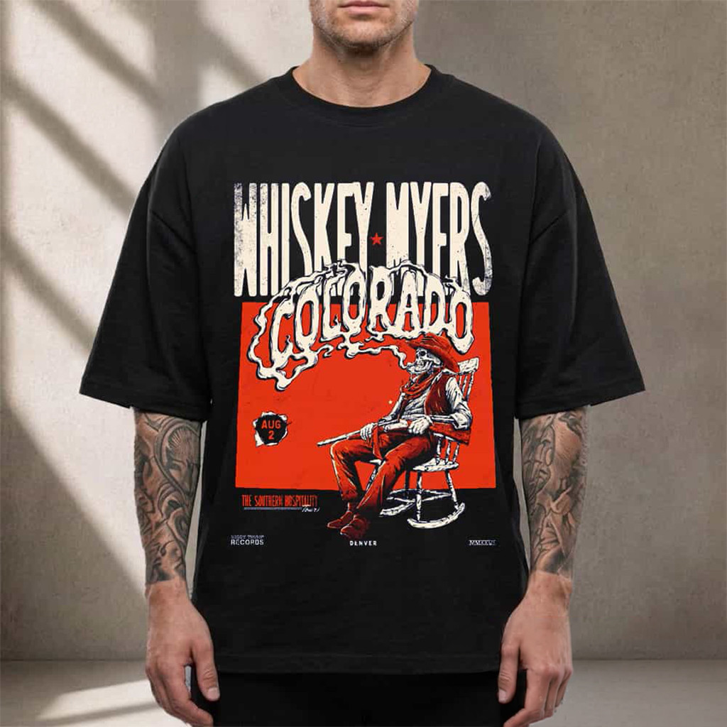 Whiskey Myers Colorado Merch 2026 Denver Southern Hospitality Tour T-Shirt Present - Kdjoy Whiskey Myers Colorado Merch 2026 Denver Southern Hospitality Tour T-Shirt Present - Kdjoy