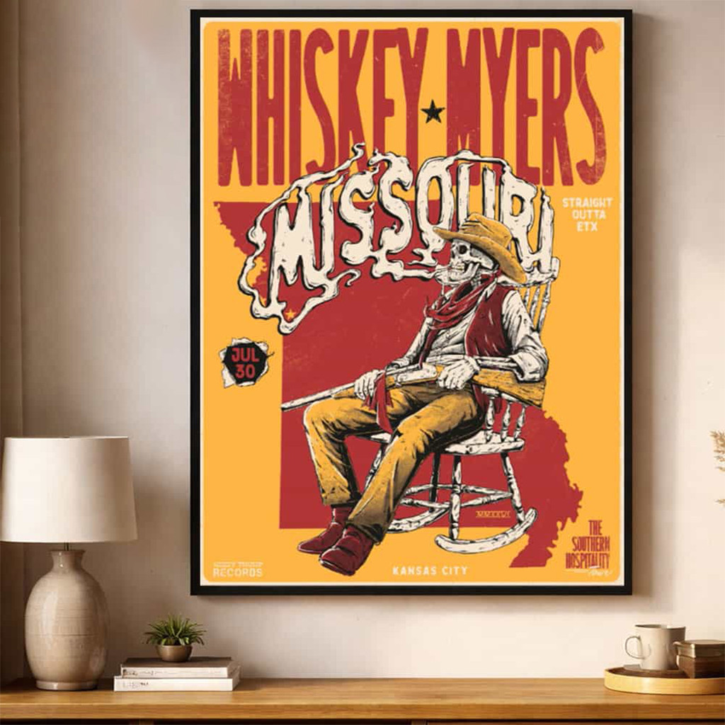 Whiskey Myers Kansas City 2026 Event Poster The Southern Hospitality Tour Merch Wall Art For Fan - Kdjoy