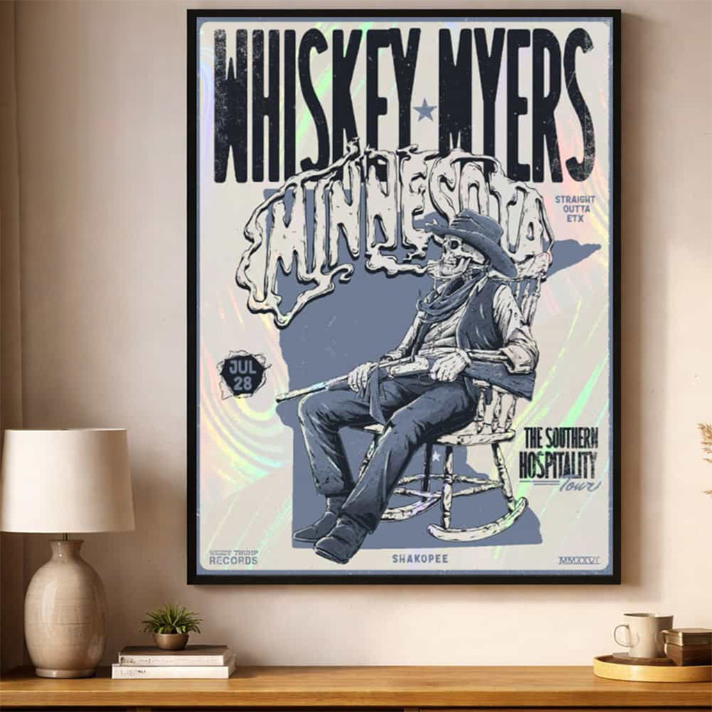 Whiskey Myers Minnesota 2026 The Southern Hospitality Tour 2026 Poster Whiskey Myers Merch - Kdjoy