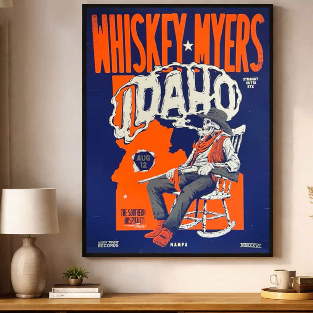 Whiskey Myers Nampa Idaho Venue Poster Southern Hospitality Tour 2026 Whiskey Myers Merch - Kdjoy