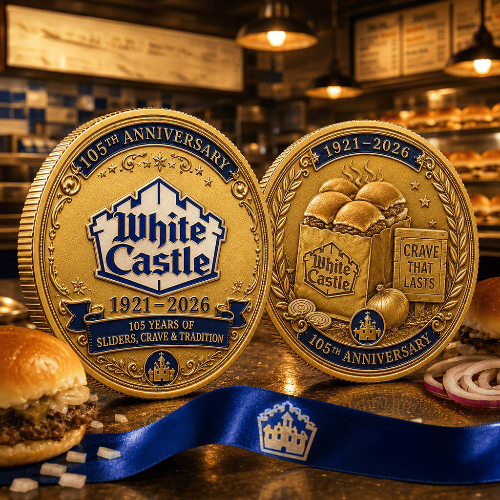 White Castle 105th Anniversary Commemorative Coin Crave That Lasts Coin Gift For Fastfood Fans White Castle 105th Anniversary Commemorative Coin Crave That Lasts Coin Gift For Fastfood Fans