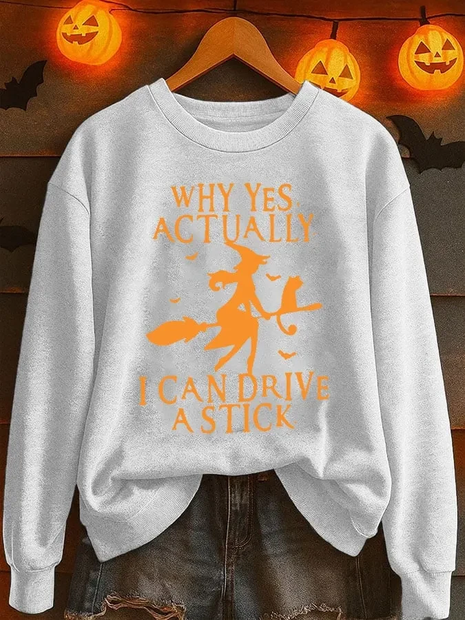 Why Yes Actually I Can Drive A Stick Sweatshirt Funny Halloween Shirts Gift For Witches - Kdjoy Why Yes Actually I Can Drive A Stick Sweatshirt Funny Halloween Shirts Gift For Witches - Kdjoy