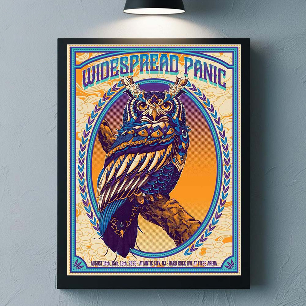 Widespread Panic Atlantic City NJ 2026 Event The Owl Poster 2026 Widespread Panic Merch Decor - Kdjoy
