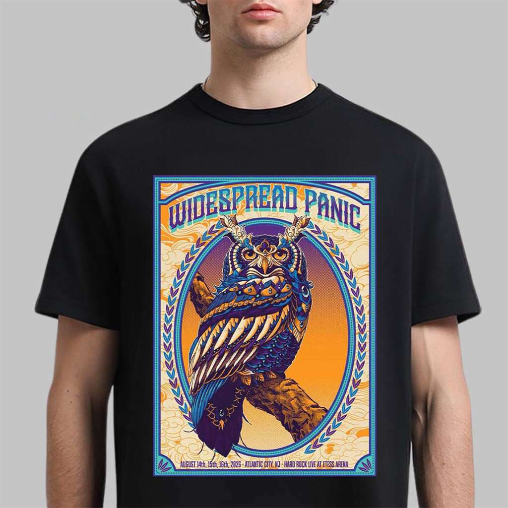 Widespread Panic Merch Atlantic City NJ 2026 Event The Owl T-Shirt Music Fan Clothing - Kdjoy