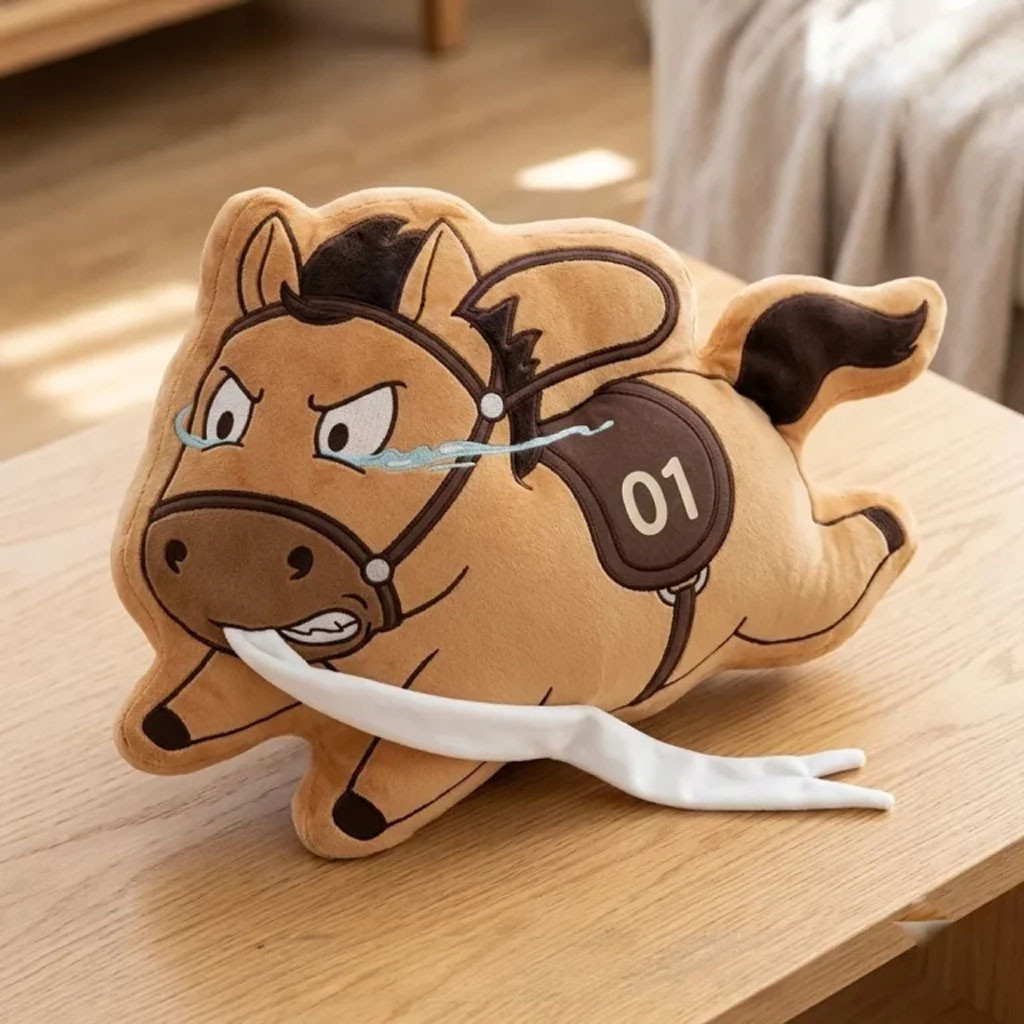 Wild Pony Cute Plush Pillow Meme Racehorse Throw Pillow Funny Gifts For Horse Lover - Kdjoy
