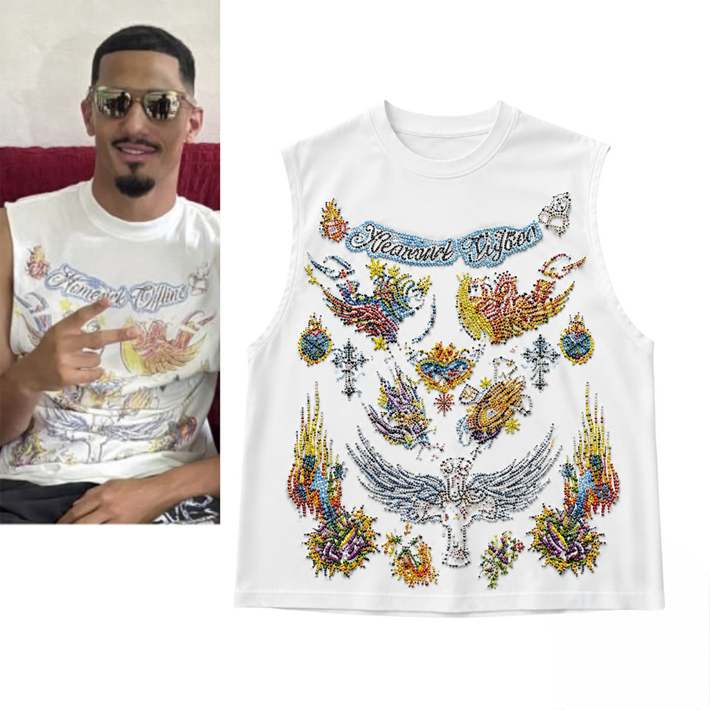 William Saliba Home Sick Offline Colorful Beadwork Tank Top William Saliba Merch Gift For Him - Kdjoy