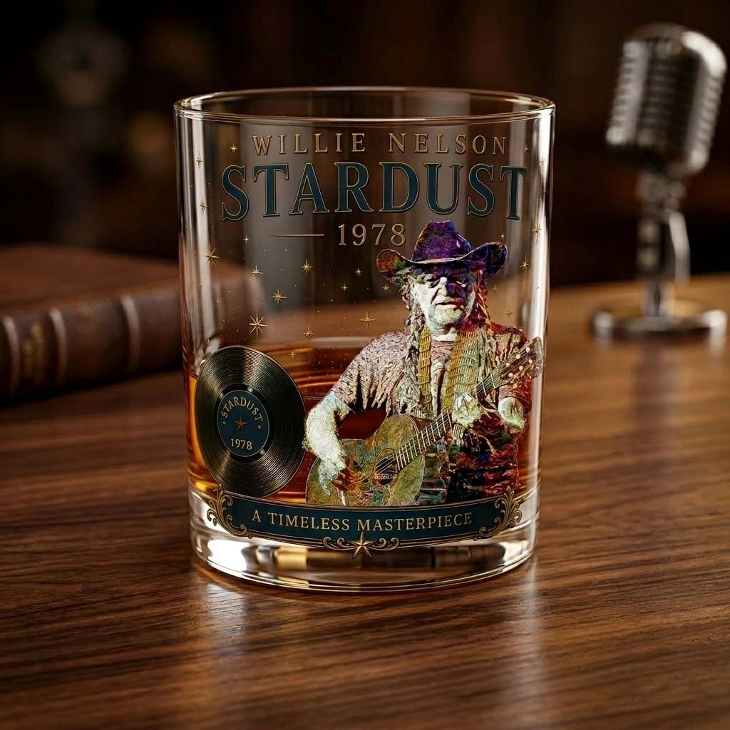 Willie Nelson Stardust 1978 Whiskey Glass Willie Nelson Merch Best Gifts For Music Lovers - Kdjoy
